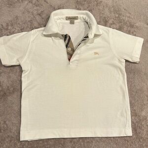 Burberry Boys Gently Used White Short Sleeve Polo Size 4Y